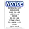 Signmission OSHA Notice, 7" Height, Before You Lift Remember Over Sign, 7" X 5", Portrait OS-NS-D-57-V-10332 - alternate 1